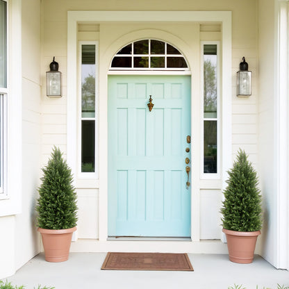 THE BLOOM TIMES 3/4 ft Artificial Topiary Tree Faux Cedar Pines Potted Tree,Decor for Indoor/Outdoor.