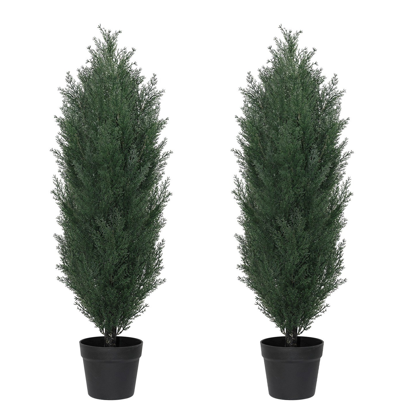 poetree 3/4/5/6ft Faux Cedar Plant in Pot,Artificial Topiary Cone Tree UV Resistant in Pot