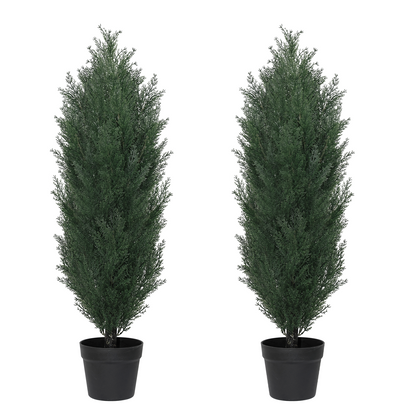 THE BLOOM TIMES 3/4/5/6ft Faux Cedar Plant in Pot,Artificial Topiary Cone Tree UV Resistant in Pot