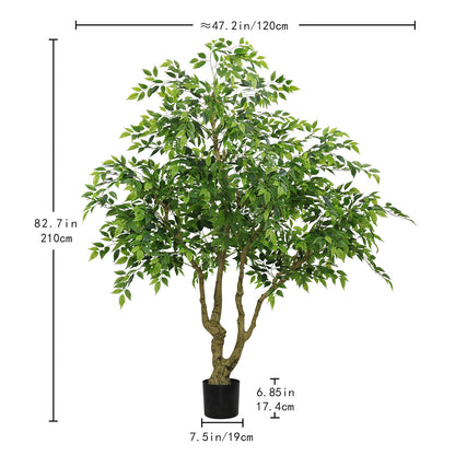 THE BLOOM TIMES poetree 84" Artificial Ficus Tree,Tall Indoor Faux Floor Plant for Home Décor and Housewarming
