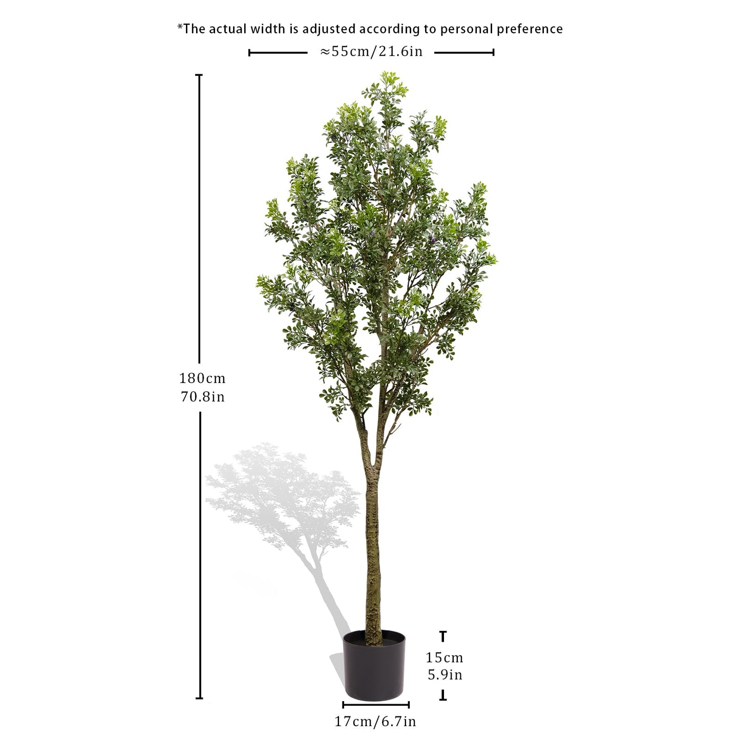 Artificial Orange Jasmine Tree (Murraya Paniculata) - 1PC Realistic Potted Faux Plant for Indoor & Outdoor Decor