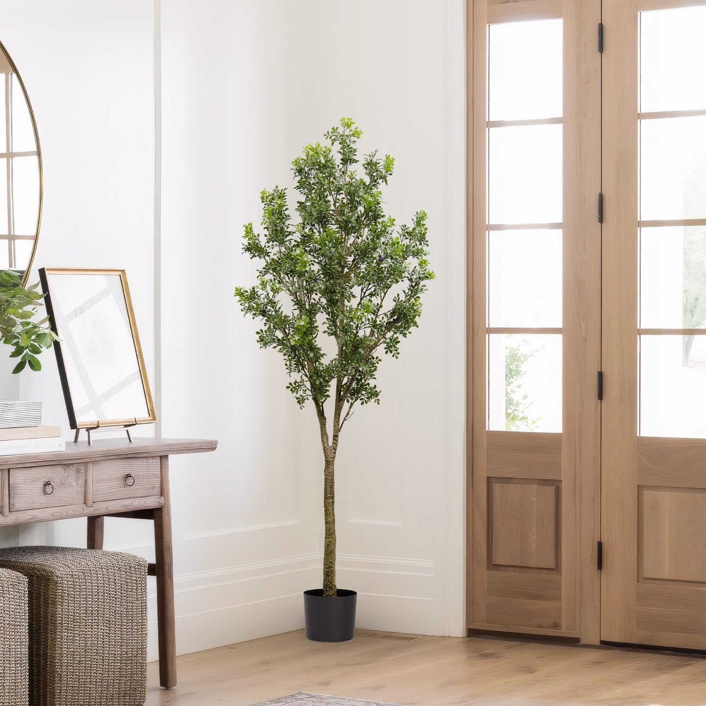 Artificial Orange Jasmine Tree (Murraya Paniculata) - 1PC Realistic Potted Faux Plant for Indoor & Outdoor Decor