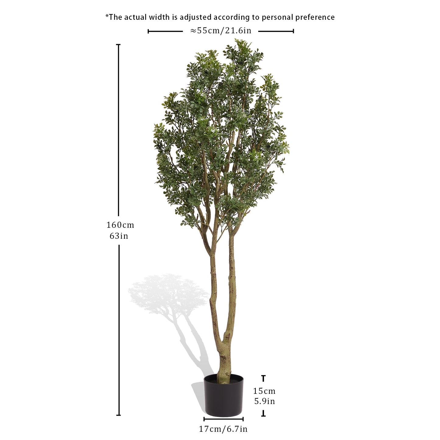 Artificial Orange Jasmine Tree (Murraya Paniculata) - 1PC Realistic Potted Faux Plant for Indoor & Outdoor Decor