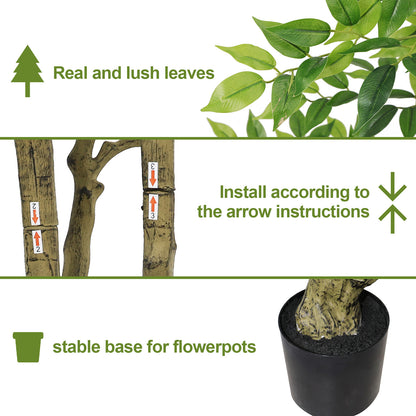 THE BLOOM TIMES poetree 84" Artificial Ficus Tree,Tall Indoor Faux Floor Plant for Home Décor and Housewarming