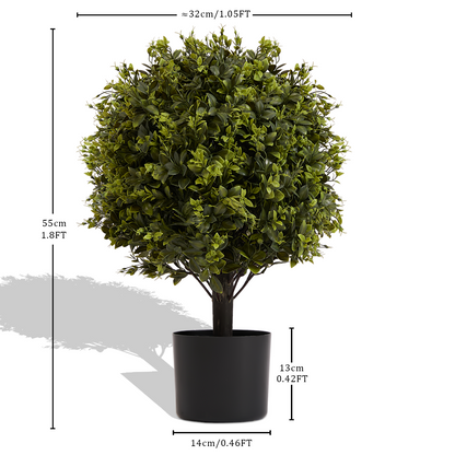 THE BLOOM TIMES UV Protection Ball Topiary Tree - 2pcs Set | Artificial Greenery Faux Tree for Indoor & Outdoor Decoration