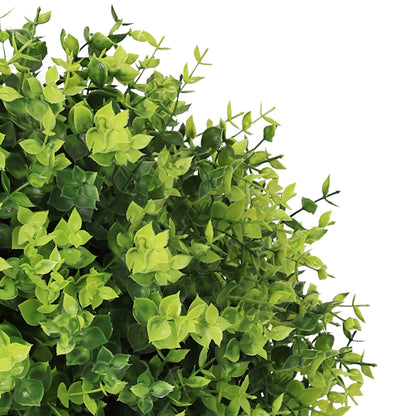 THE BLOOM TIMES 24" Artificial Boxwood/Cedar Topiary Ball Trees with Ground Stakes – Faux Shrubs for Outdoor and Indoor Home Décor, Set of 2