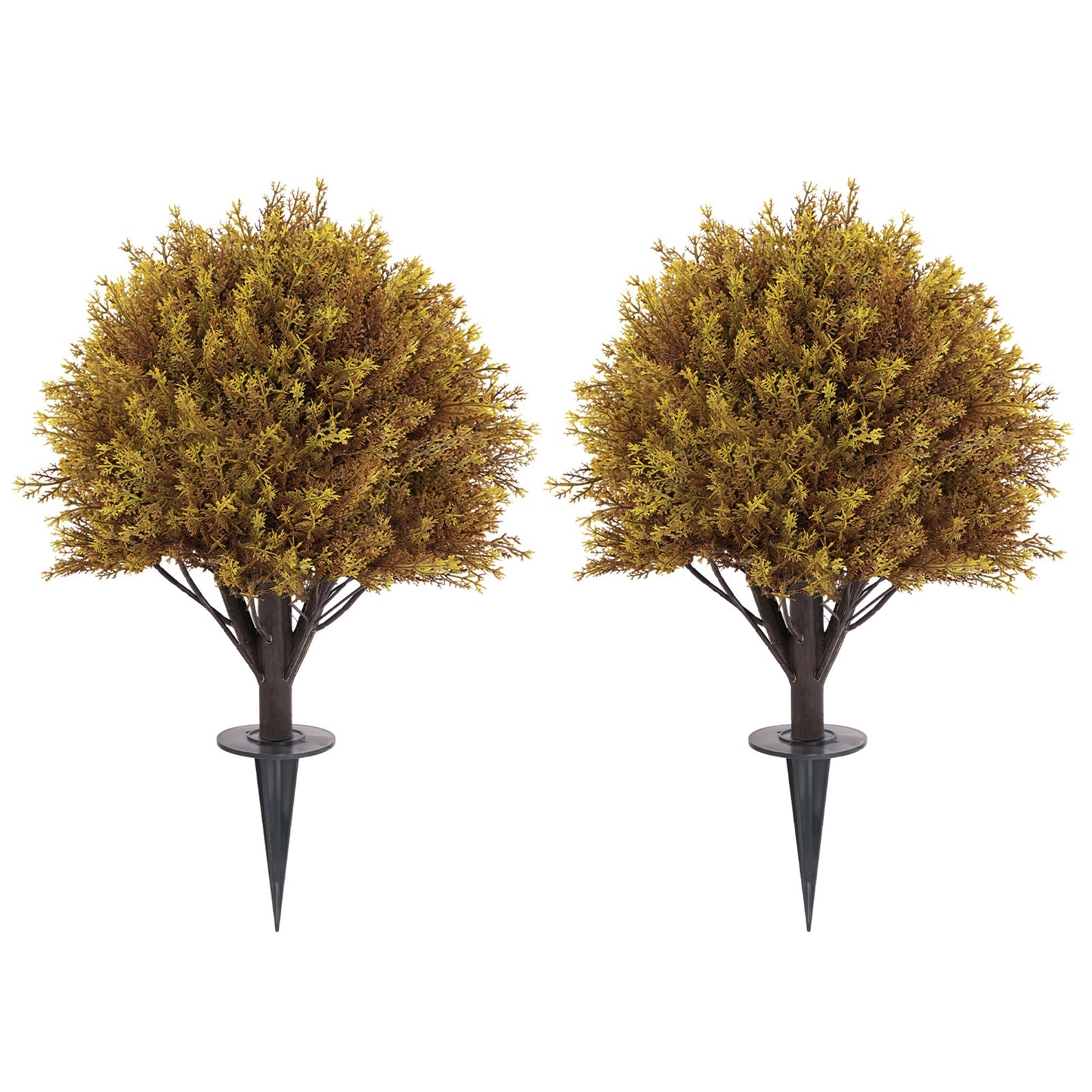 27.5" Artificial Cypress Ball with Ground Spike for  Outdoor Plant ,Seasonal Décor