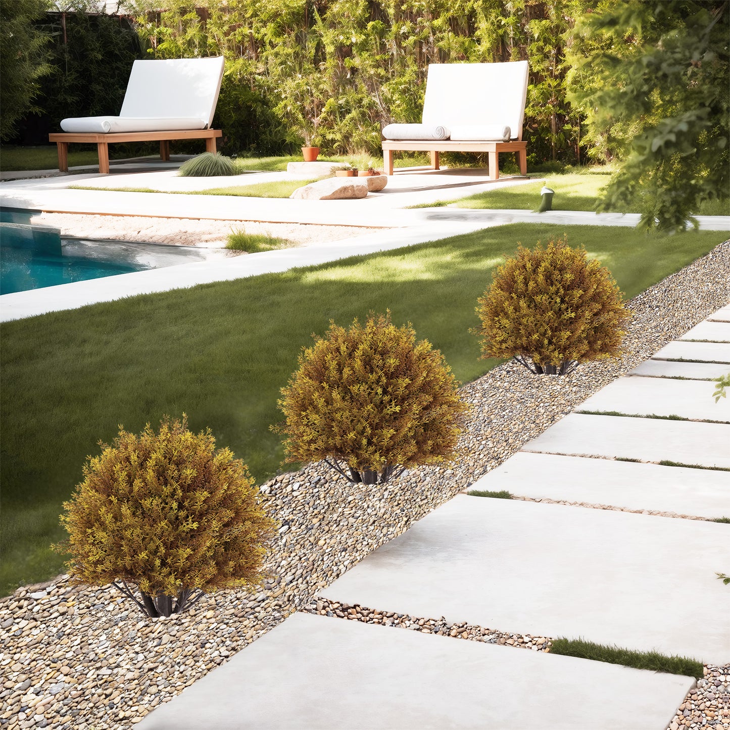 27.5" Artificial Cypress Ball with Ground Spike for  Outdoor Plant ,Seasonal Décor