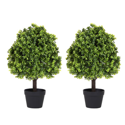 THE BLOOM TIMES 27.5” Faux Boxwood Topiary Ball – Potted Artificial Plant for Indoor & Outdoor Décor