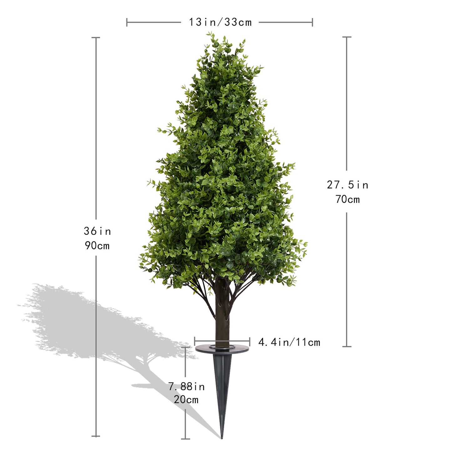 poetree 30" Artificial Boxwood Topiary Trees, Faux Outdoor Plants with Ground Spikes for Home Decor (Set of 2)