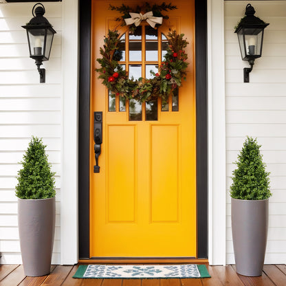 THE BLOOM TIMES 30" Artificial Boxwood Topiary Trees, Faux Outdoor Plants with Ground Spikes for Home Decor (Set of 2)
