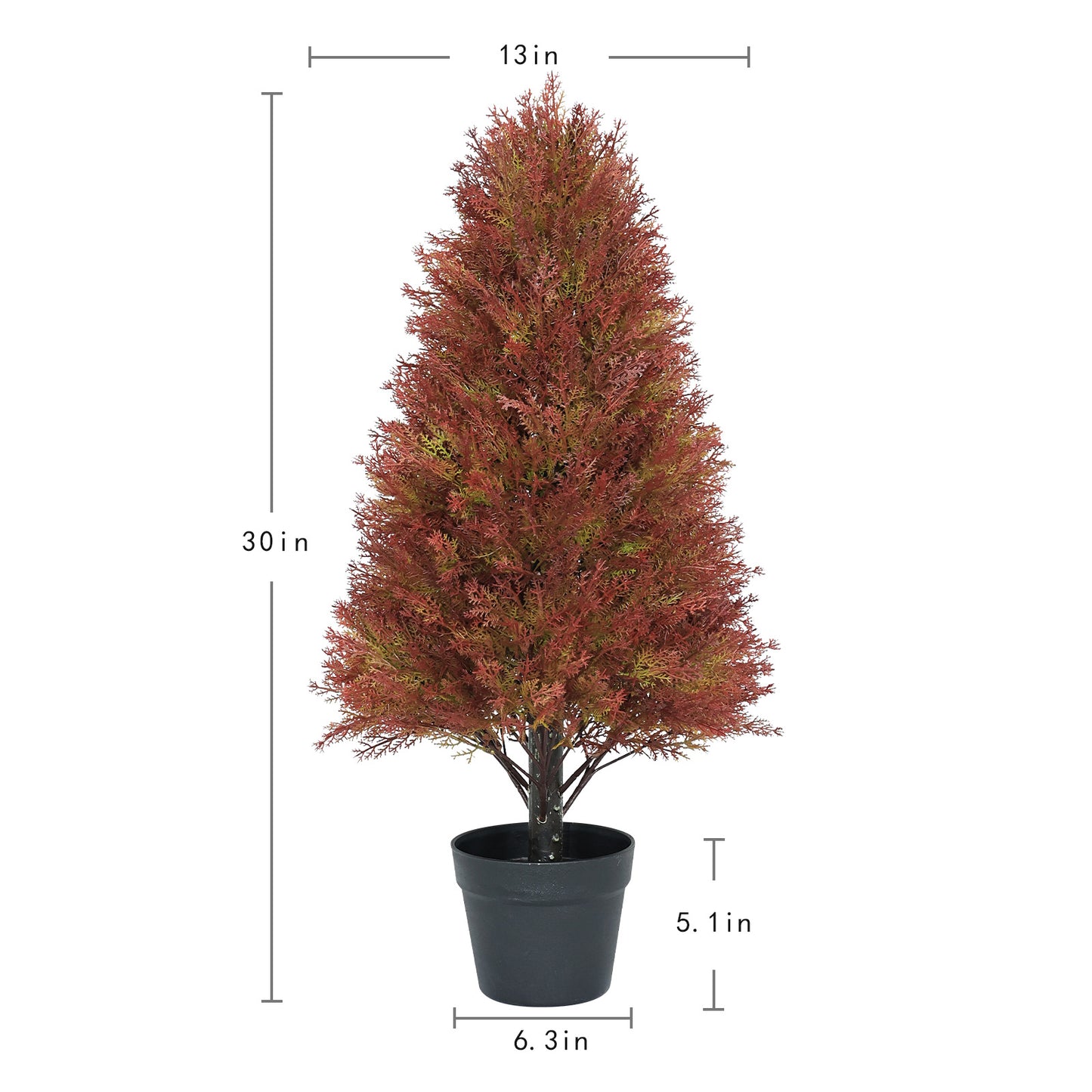 poetree 2 Pack 2.5ft Artificial Cedar Topiary Tree in Pot Fall decor Fake Plants Indoor/Outdoor for Decor