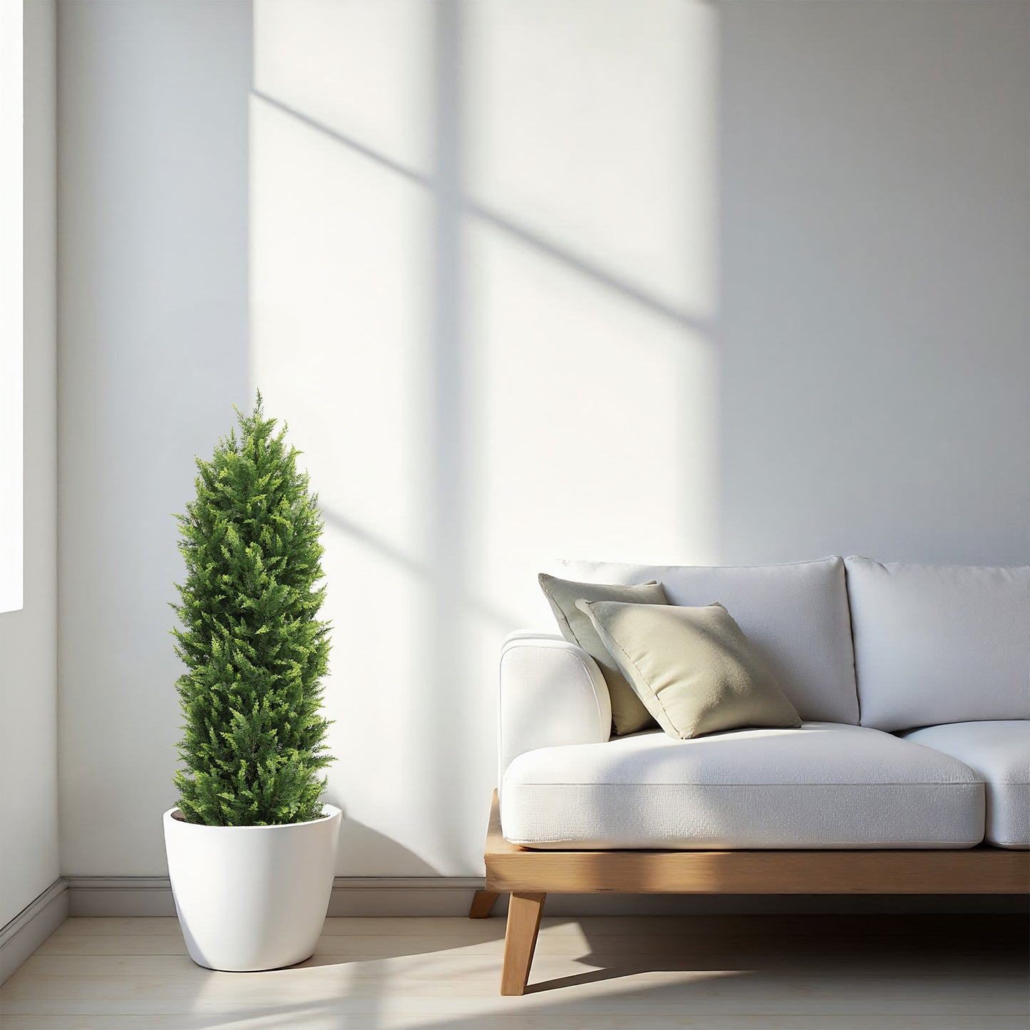 poetree 3/4/5/6 ft.Artificial Cedar Topiary Trees in Pots,Faux Greenery for Outdoor and Indoor
