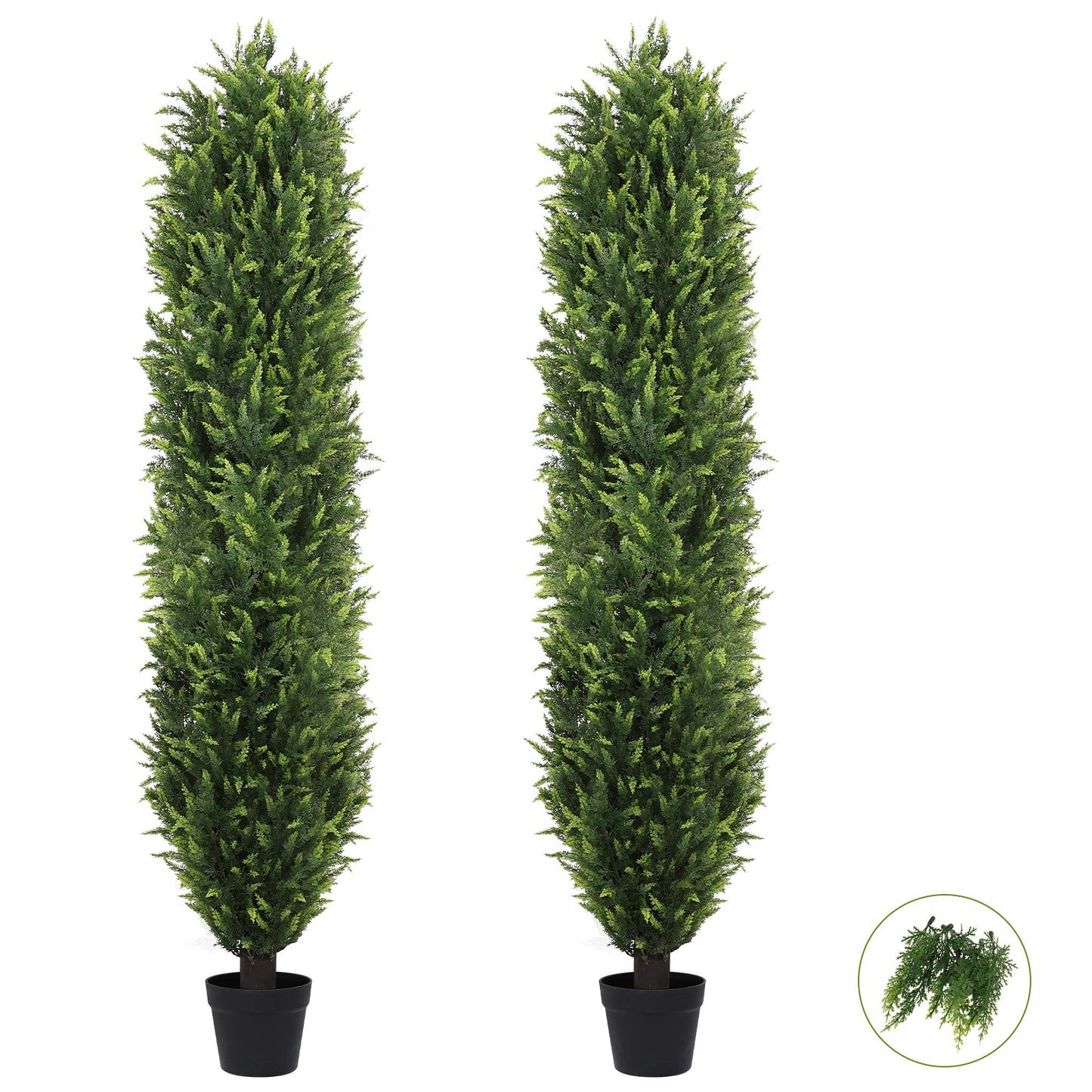 poetree 3/4/5/6 ft.Artificial Cedar Topiary Trees in Pots,Faux Greenery for Outdoor and Indoor