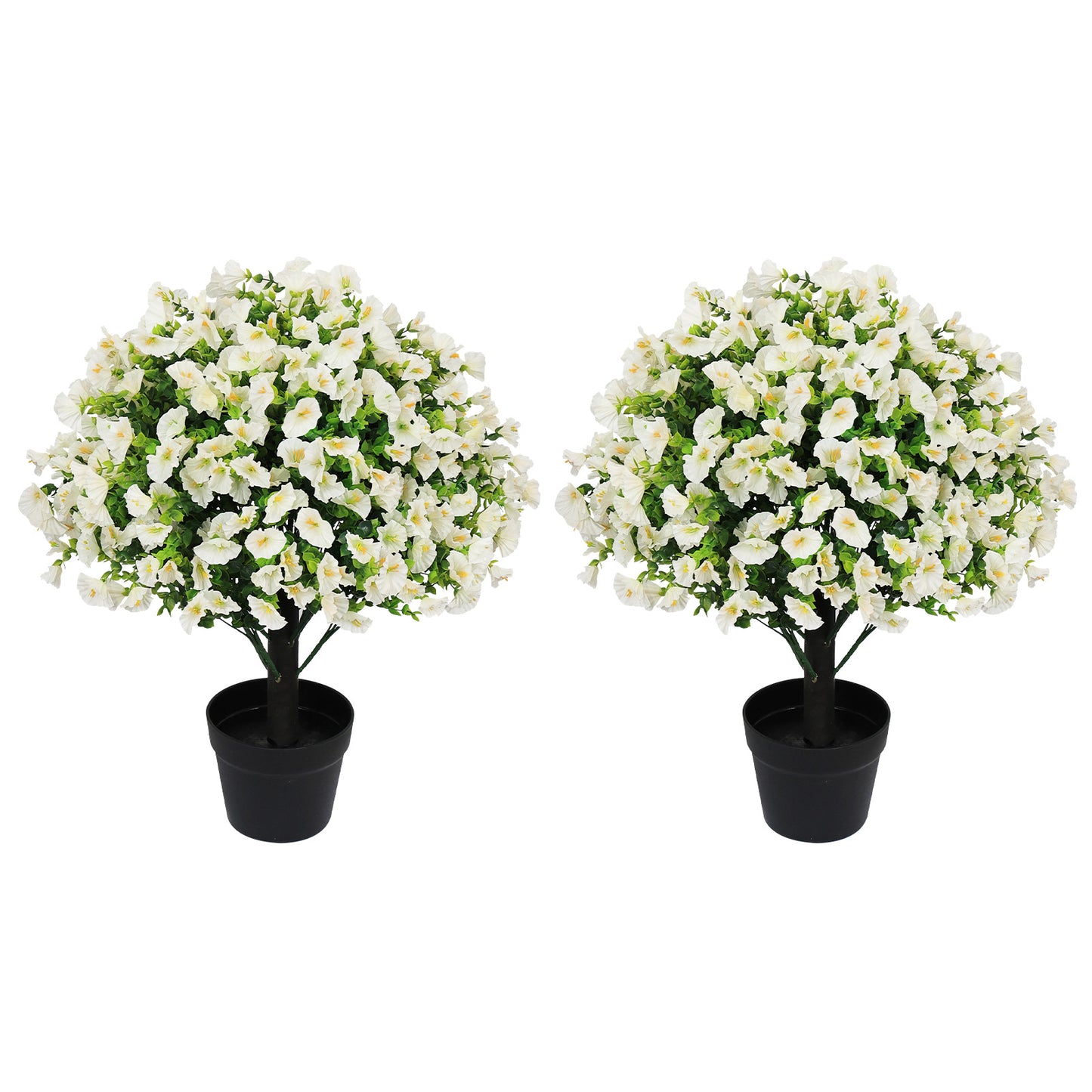 poetree 24" Artificial Morning Glory Plant in Black Pot – Faux Potted Petunia Flower for Spring Home Décor, Indoor/Outdoor Decorative Greenery