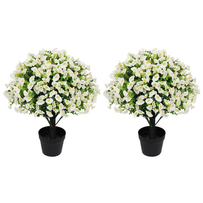 THE BLOOM TIMES poetree 24" Artificial Morning Glory Plant in Black Pot – Faux Potted Petunia Flower for Spring Home Décor, Indoor/Outdoor Decorative Greenery