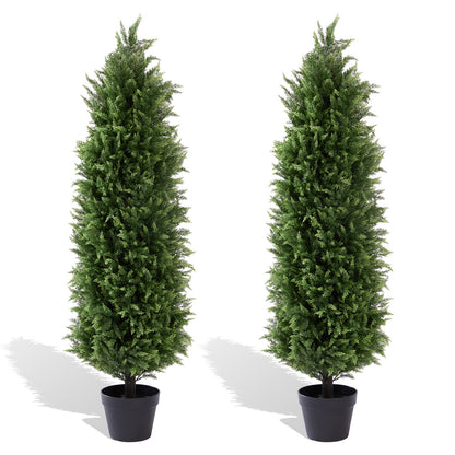THE BLOOM TIMES 3/4 ft Artificial Topiary Tree Faux Cedar Pines Potted Tree,Decor for Indoor/Outdoor.