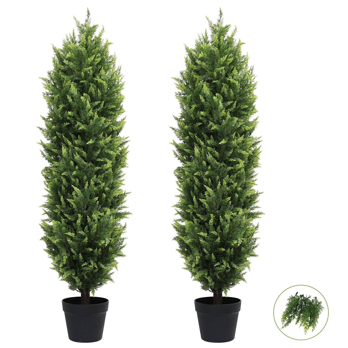 poetree 3/4/5/6 ft.Artificial Cedar Topiary Trees in Pots,Faux Greenery for Outdoor and Indoor