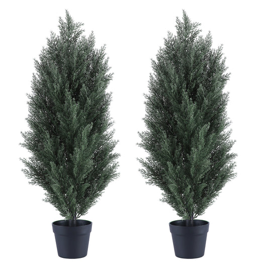 poetree 3/4/5/6 ft Faux Cedar Plant in Pot,Artificial Cedar Topiary Tree for Home decor