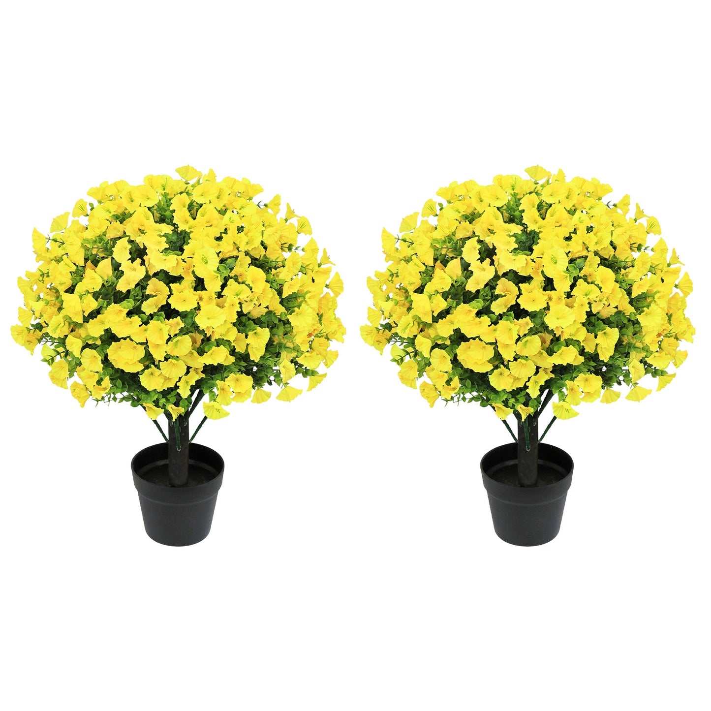 poetree 24" Artificial Morning Glory Plant in Black Pot – Faux Potted Petunia Flower for Spring Home Décor, Indoor/Outdoor Decorative Greenery