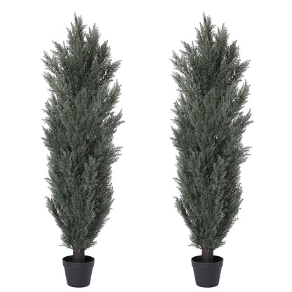 THE BLOOM TIMES 3/4/5/6 ft Faux Cedar Plant in Pot,Artificial Cedar Topiary Tree for Home decor