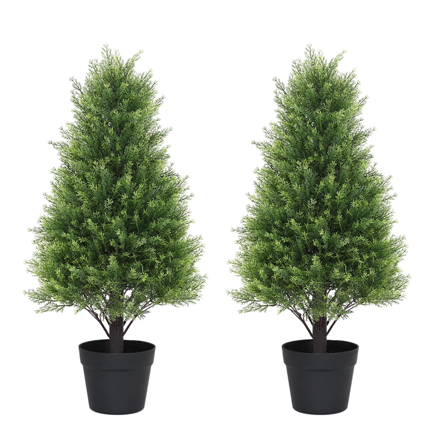 poetree 2.5 / 3 / 4 ft Artificial Cedar Topiary Tree, Faux Evergreen with Pot, Outdoor Christmas & Holiday Decor