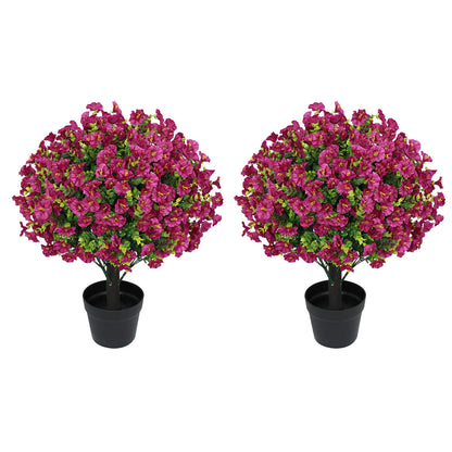 THE BLOOM TIMES poetree 24" Artificial Morning Glory Plant in Black Pot – Faux Potted Petunia Flower for Spring Home Décor, Indoor/Outdoor Decorative Greenery