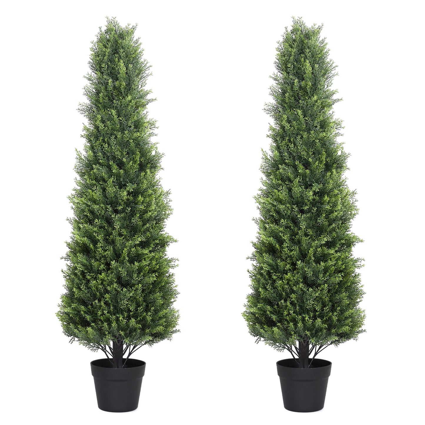 poetree 2.5 / 3 / 4 ft Artificial Cedar Topiary Tree, Faux Evergreen with Pot, Outdoor Christmas & Holiday Decor