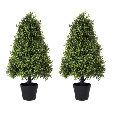 THE BLOOM TIMES 2.5/3/4 ft Artificial Topiary Boxwood Tree, Faux Shrub in Pot for Indoor/Outdoor,Home Decor