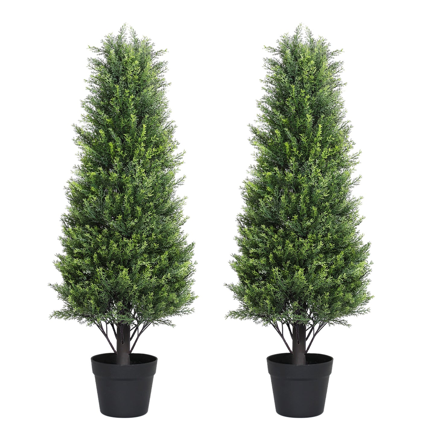 poetree 2.5 / 3 / 4 ft Artificial Cedar Topiary Tree, Faux Evergreen with Pot, Outdoor Christmas & Holiday Decor