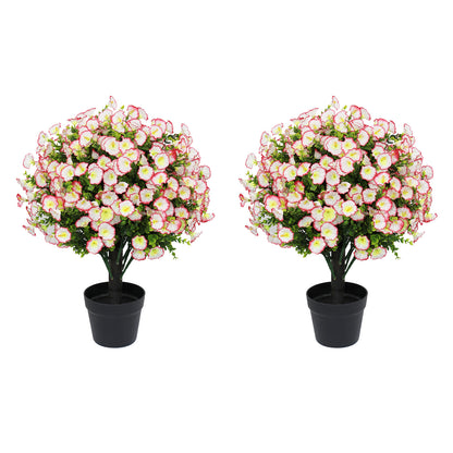THE BLOOM TIMES poetree 24" Artificial Morning Glory Plant in Black Pot – Faux Potted Petunia Flower for Spring Home Décor, Indoor/Outdoor Decorative Greenery