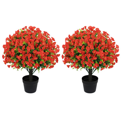 THE BLOOM TIMES poetree 24" Artificial Morning Glory Plant in Black Pot – Faux Potted Petunia Flower for Spring Home Décor, Indoor/Outdoor Decorative Greenery