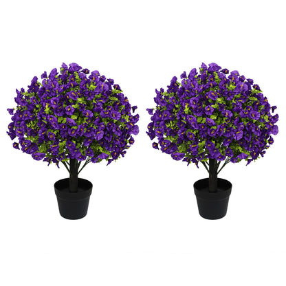 THE BLOOM TIMES poetree 24" Artificial Morning Glory Plant in Black Pot – Faux Potted Petunia Flower for Spring Home Décor, Indoor/Outdoor Decorative Greenery