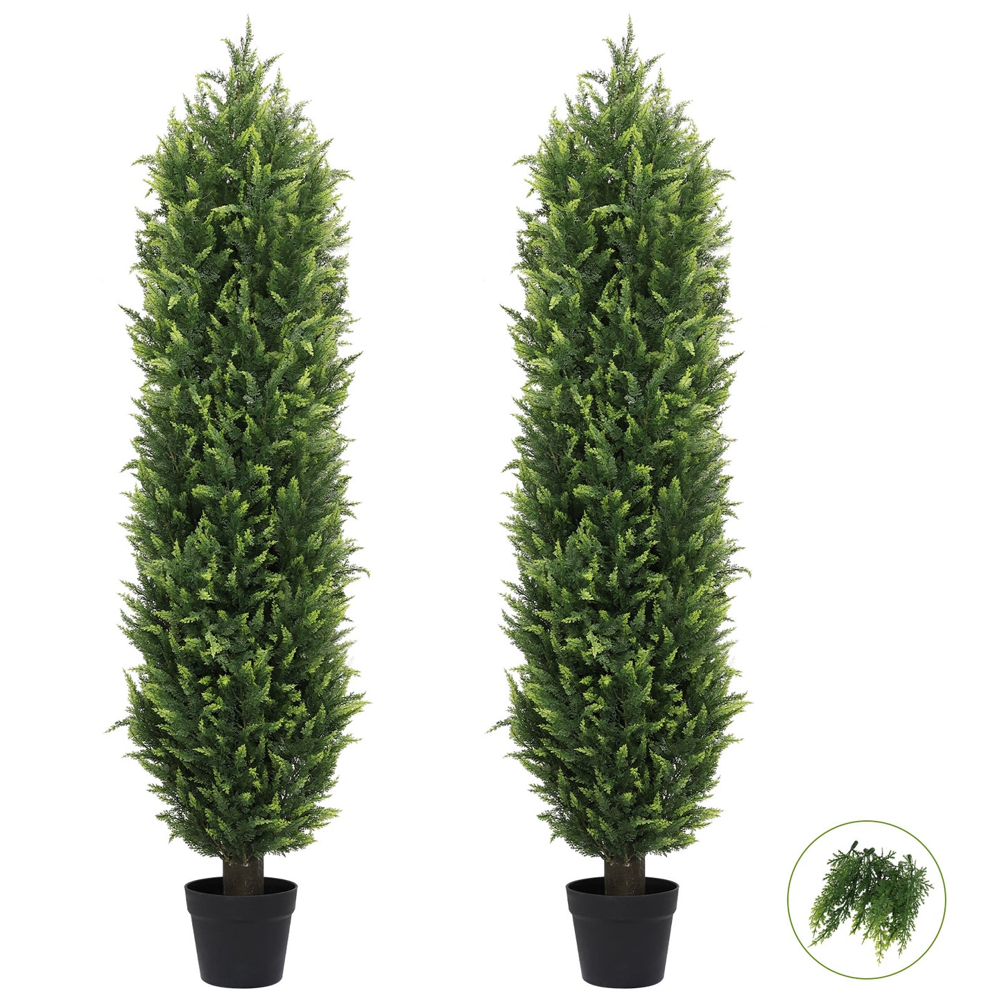poetree 3/4/5/6 ft.Artificial Cedar Topiary Trees in Pots,Faux Greenery for Outdoor and Indoor