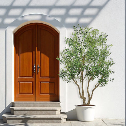 THE BLOOM TIMES 8ft Artificial Olive Tree in Pot – Large Faux Potted Olive Plant , Tall Indoor Floor Tree for Home Décor
