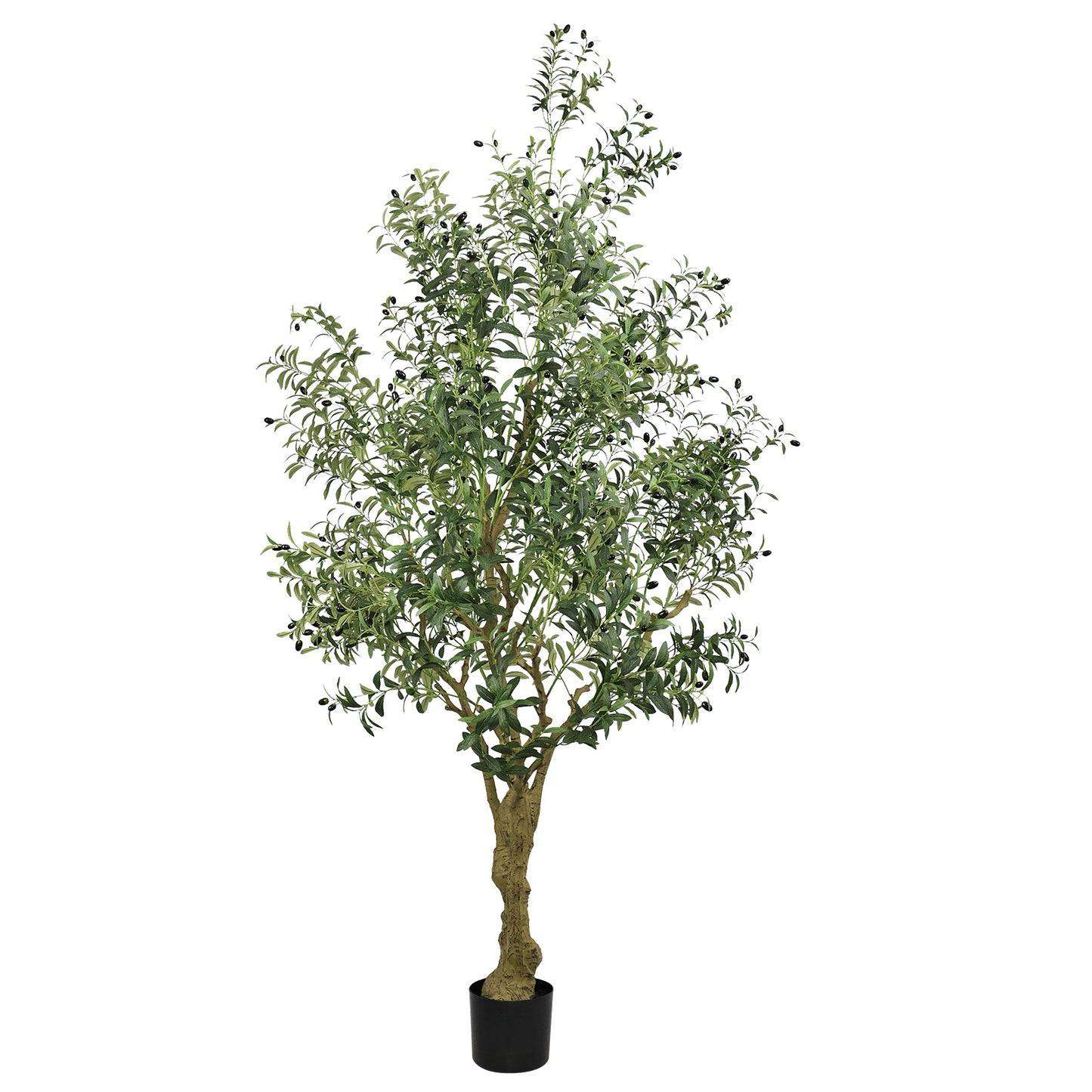 poetree 8ft Artificial Olive Tree in Pot – Large Faux Potted Olive Plant , Tall Indoor Floor Tree for Home Décor